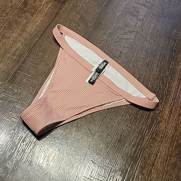 Pink Ribbed High Waist High Cut Leg Bikini Bottoms - Picture 8 of 16